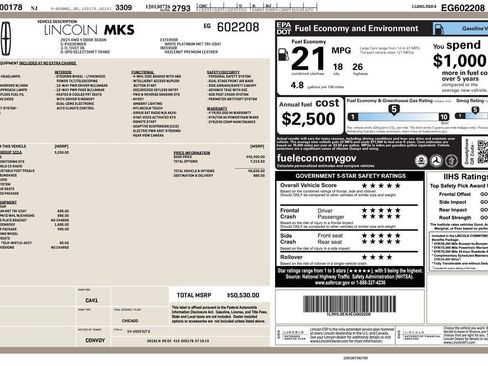 Used 2014 Lincoln MKS AWD w/ Equipment Group 101A image 14