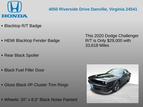 Used 2020 Dodge Challenger R/T w/ Blacktop Package RWD image 17