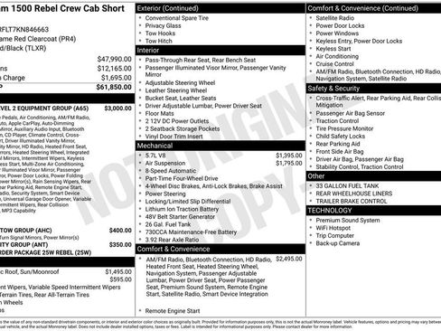 Certified 2019 RAM 1500 Rebel w/ Rebel Level 2 Equipment Group image 7