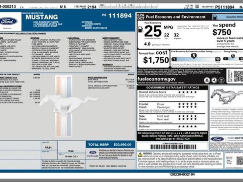 Used 2023 Ford Mustang Coupe w/ Equipment Group 101A image 26