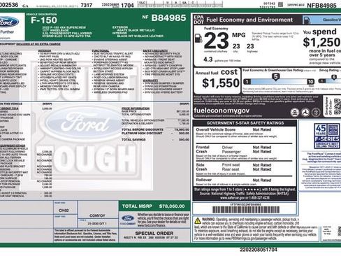 Certified 2022 Ford F150 Platinum w/ Equipment Group 701A High image 33