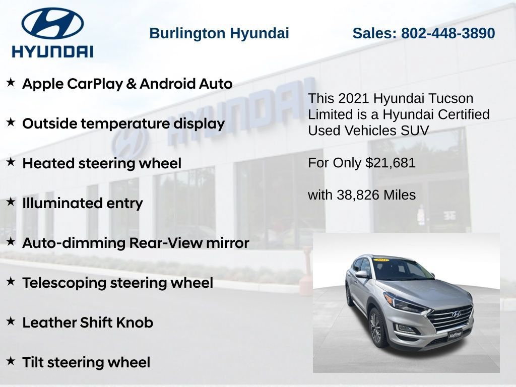 Certified 2021 Hyundai Tucson Limited AWD/4WD image 28