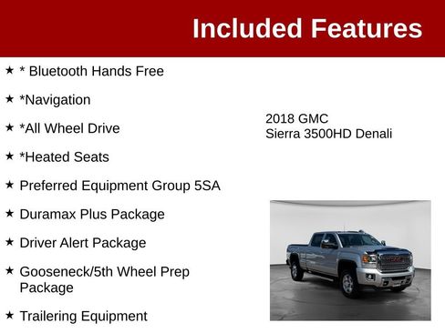 Used 2018 GMC Sierra 3500 Denali w/ Duramax Plus Package AWD/4WD image 3