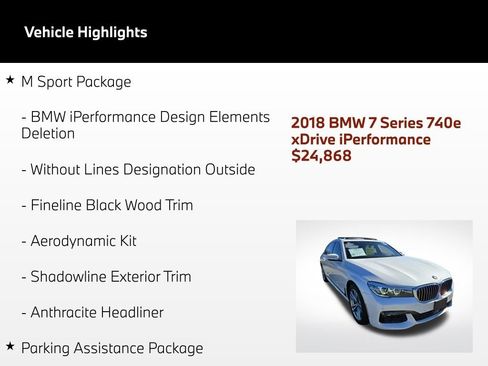 Used 2018 BMW 740e xDrive w/ M Sport Package AWD/4WD image 24