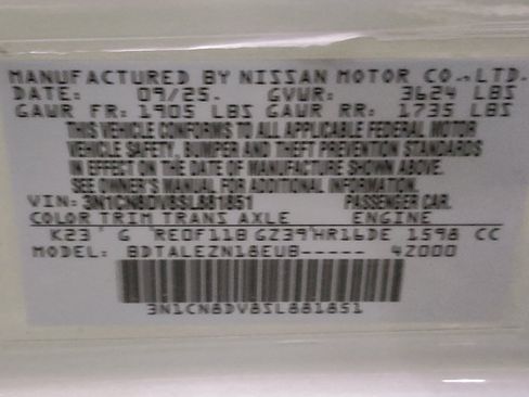 Used 2025 Nissan Versa S w/ Trunk Package FWD image 33