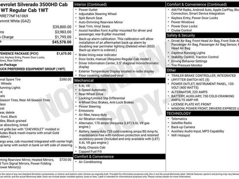 Used 2022 Chevrolet Silverado 3500 W/T w/ WT Convenience Package RWD image 27