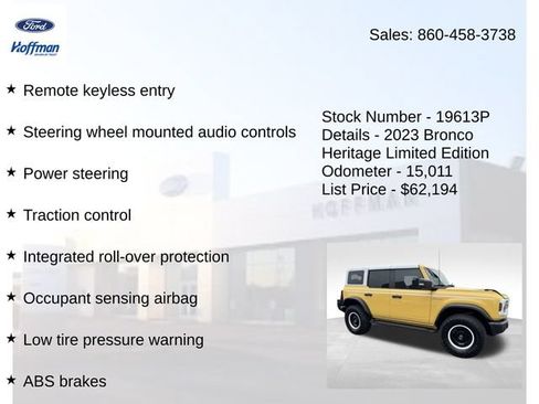 Used 2023 Ford Bronco Heritage Edition AWD/4WD image 15