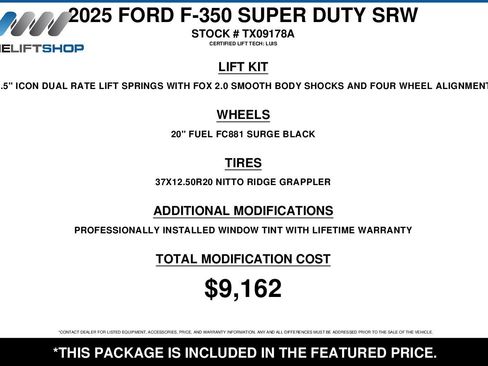 Used 2025 Ford F350 Lariat w/ FX4 Off-Road Package AWD/4WD image 2