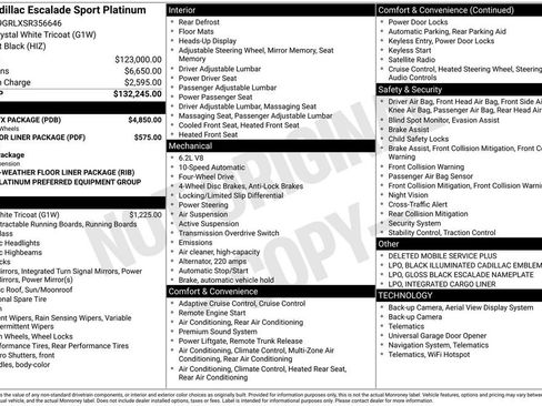 Used 2025 Cadillac Escalade Sport Platinum w/ LPO, ONYX Package image 7