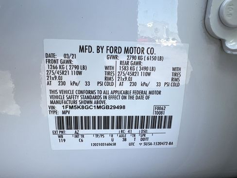 Used 2021 Ford Explorer ST w/ Equipment Group 401A image 60