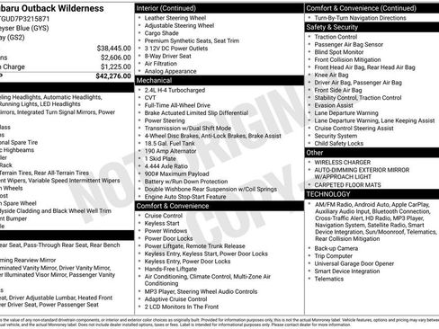 Used 2023 Subaru Outback Wilderness image 1