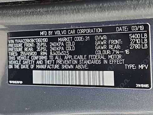 Used 2019 Volvo XC60 T6 Momentum w/ Multimedia Package AWD/4WD image 35