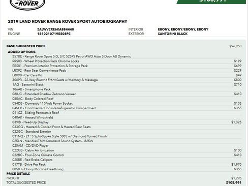 Used 2019 Land Rover Range Rover Sport Autobiography AWD/4WD image 86