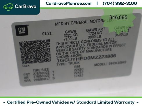 Certified 2021 Chevrolet Silverado 1500 High Country w/ Technology Package AWD/4WD image 51