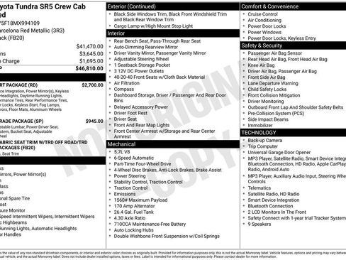 Used 2021 Toyota Tundra SR5 w/ TRD Sport Package AWD/4WD image 9