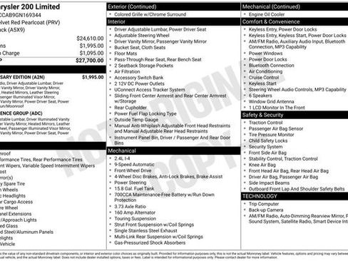 Used 2016 Chrysler 200 Limited w/ Anniversary Edition image 1