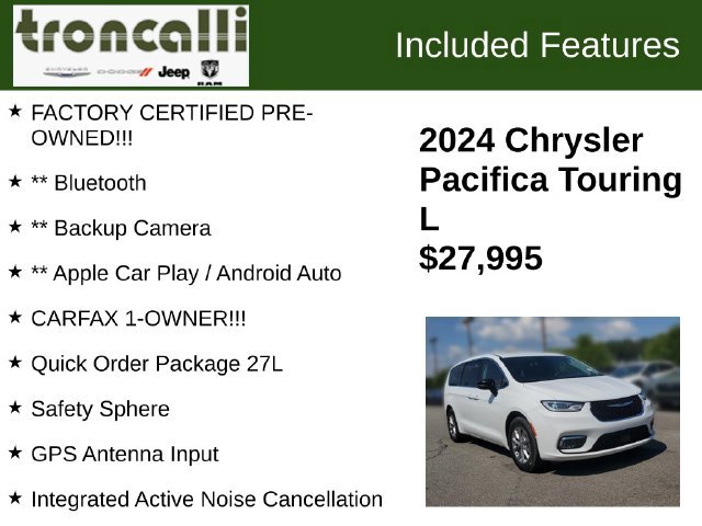 Certified 2024 Chrysler Pacifica Touring-L AWD/4WD image 5