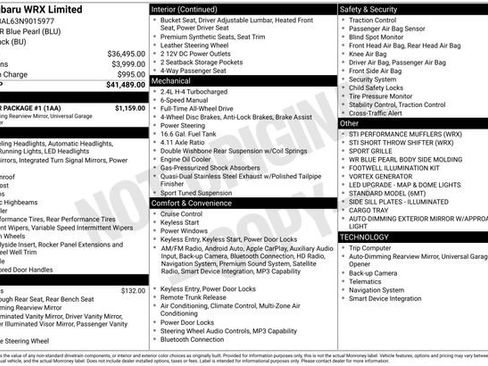 Used 2022 Subaru WRX Limited w/ Popular Package #1 image 2