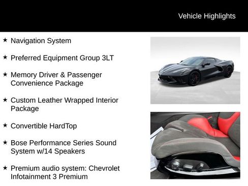 Used 2023 Chevrolet Corvette Stingray Premium Conv w/ Battery Protection Package RWD image 7