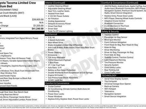 Used 2022 Toyota Tacoma Limited RWD image 29