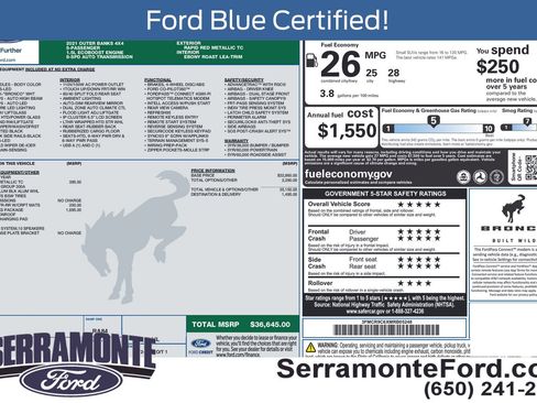 Used 2021 Ford Bronco Sport Outer Banks w/ Outer Banks Package image 16