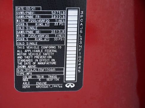 Used 2022 INFINITI QX55 Sensory w/ Lighting Package image 34