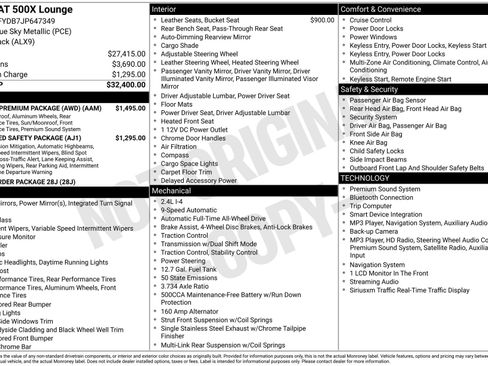Used 2018 FIAT 500X Lounge w/ Lounge Premium Package (AWD) image 4