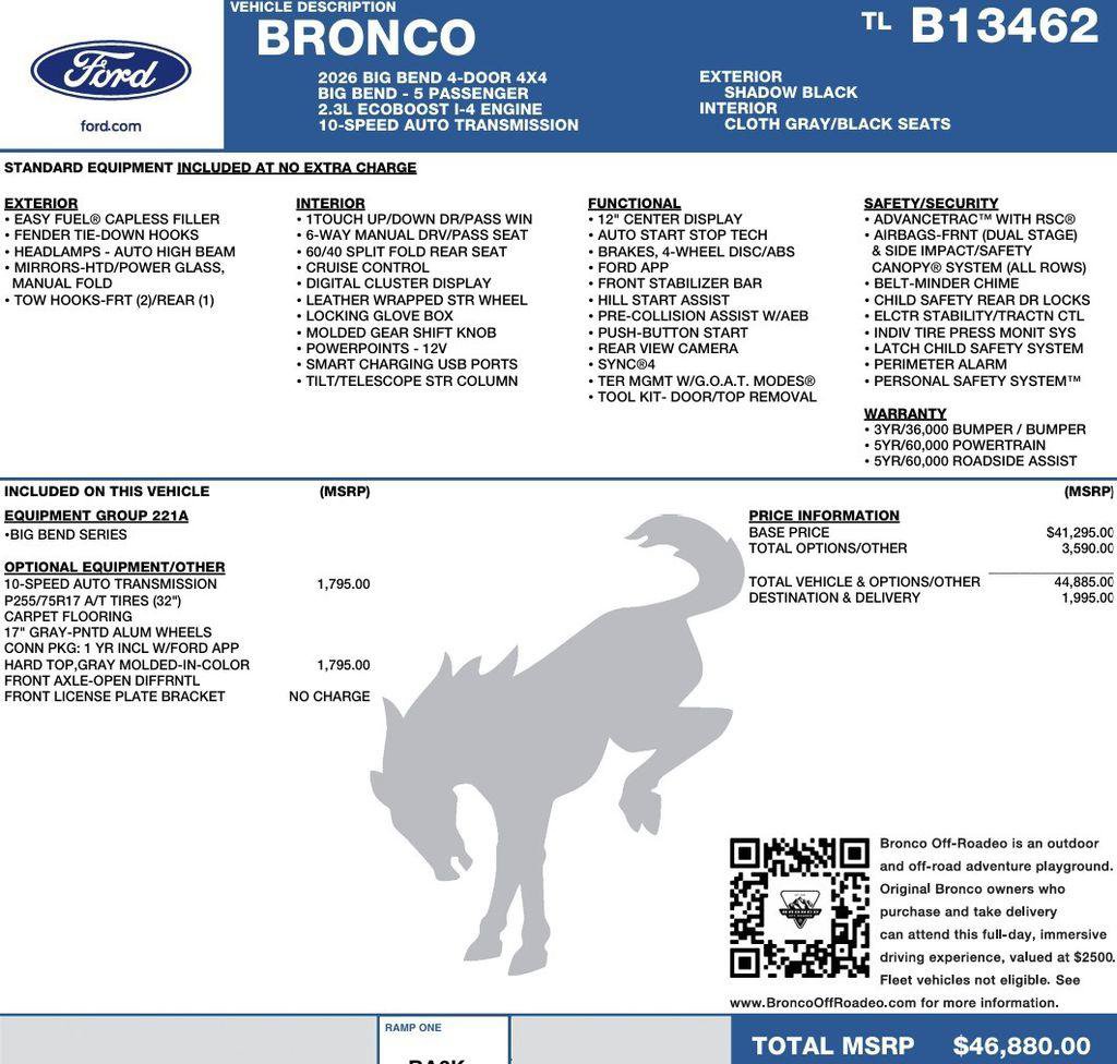 New 2026 Ford Bronco Big Bend AWD/4WD image 2