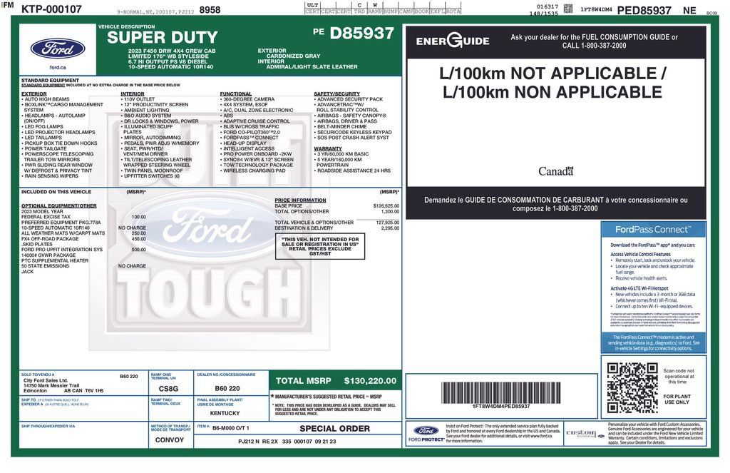 Used 2023 Ford F450 Limited w/ FX4 Off-Road Package AWD/4WD image 13