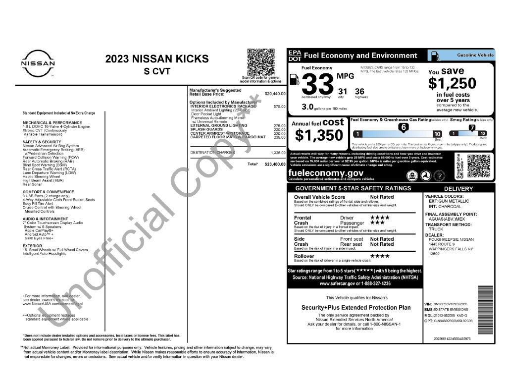 Certified 2023 Nissan Kicks S w/ Interior Electronics Package FWD image 4