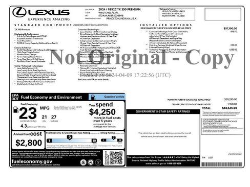 Used 2024 Lexus TX 350 FWD w/ Technology Package image 2