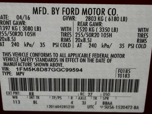 Used 2016 Ford Explorer XLT w/ Equipment Group 202A AWD/4WD image 50