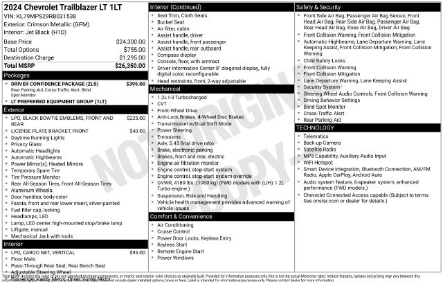 Used 2024 Chevrolet TrailBlazer LT w/ Driver Confidence Package FWD image 7