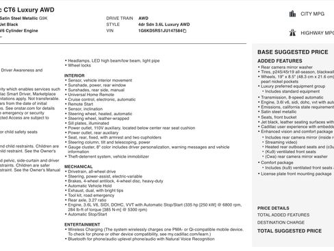 Used 2018 Cadillac CT6 Luxury AWD/4WD image 14