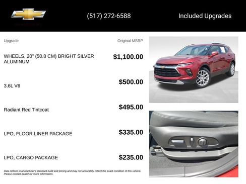 Certified 2023 Chevrolet Blazer LT w/ LPO, Floor Liner Package AWD/4WD image 15