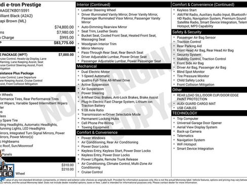 Used 2019 Audi e-tron Prestige w/ Prestige Package image 4