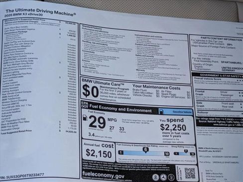 New 2026 BMW X3 xDrive30 w/ Convenience Package image 17