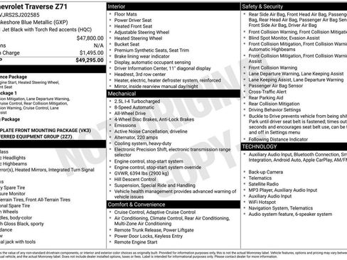 Used 2025 Chevrolet Traverse Z71 AWD/4WD image 27