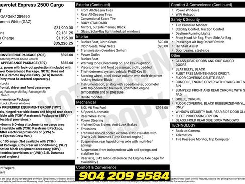 Used 2019 Chevrolet Express 2500 w/ Driver Convenience Package RWD image 27