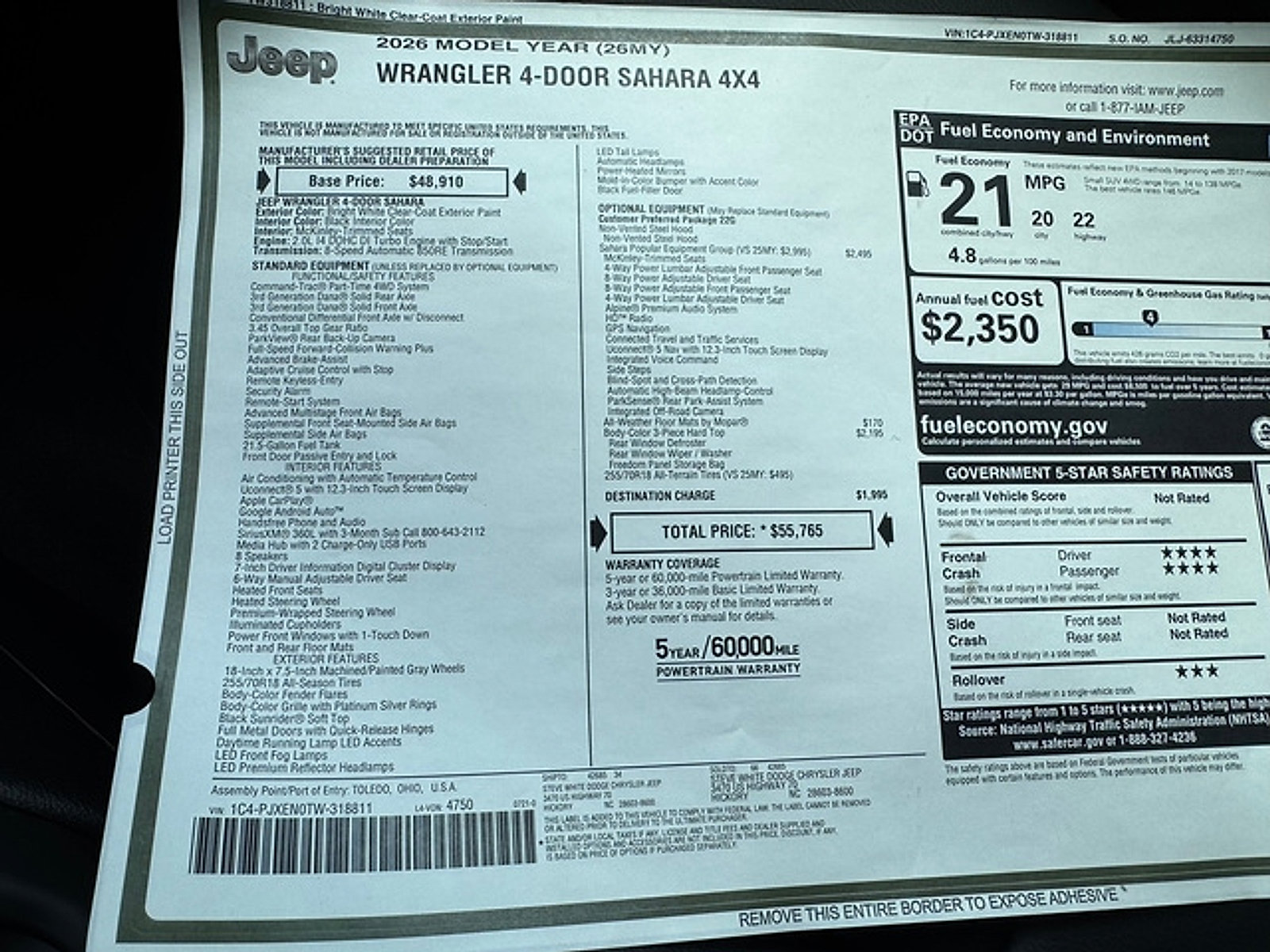 New 2026 Jeep Wrangler Unlimited Sahara AWD/4WD image 30