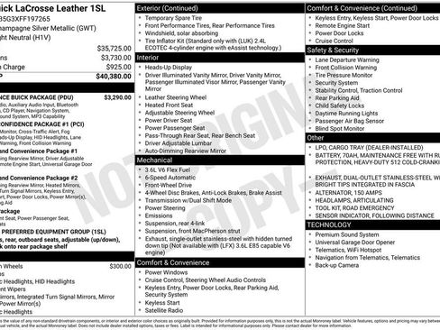 Used 2015 Buick LaCrosse Leather w/ Experience Buick Package FWD image 2