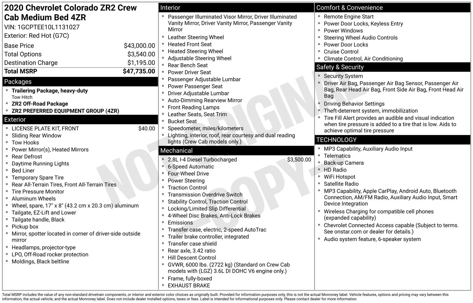 Used 2020 Chevrolet Colorado ZR2 AWD/4WD image 3