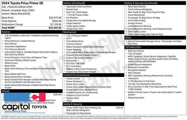 Certified 2024 Toyota Prius Prime FWD image 33