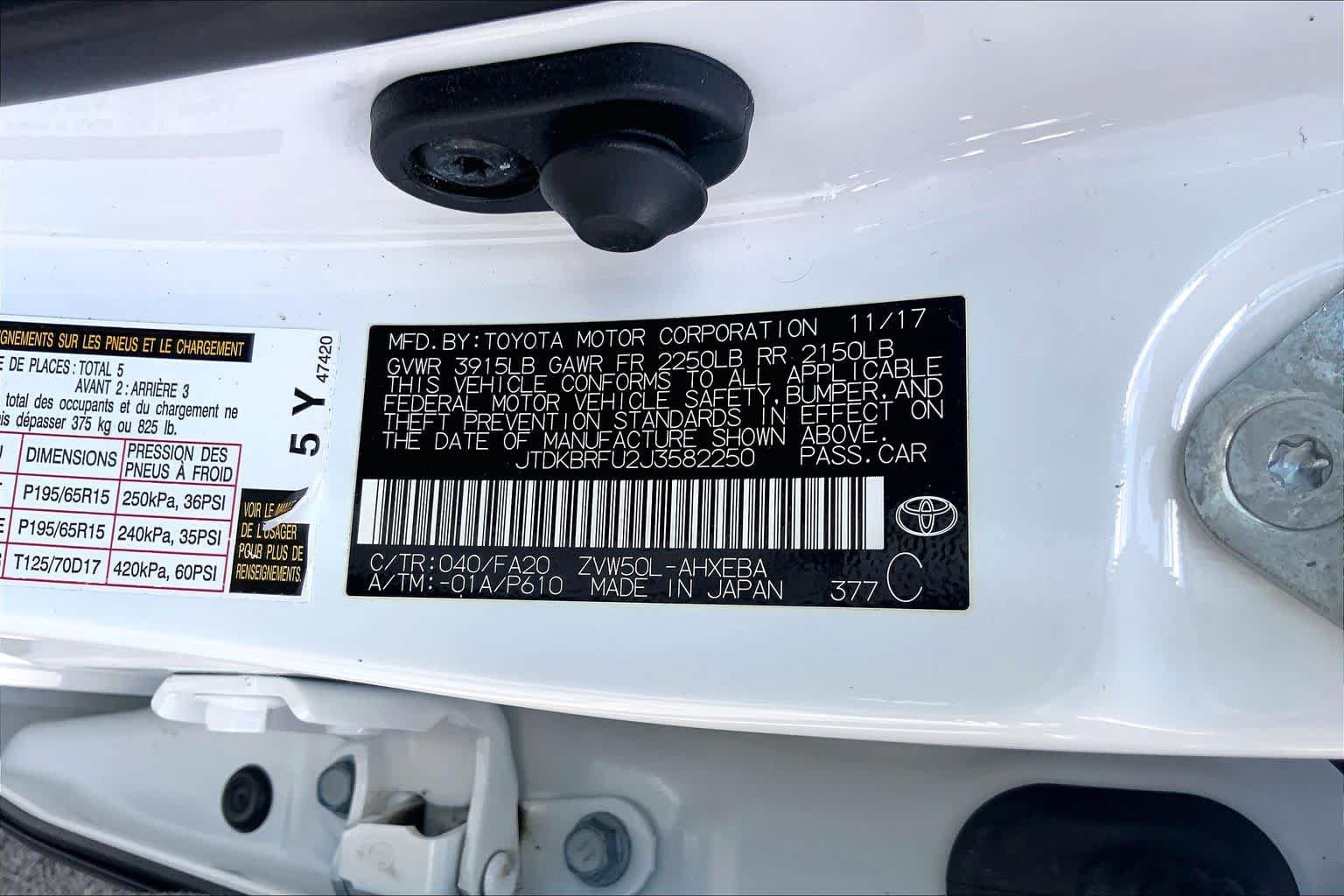 Used 2018 Toyota Prius One FWD image 20