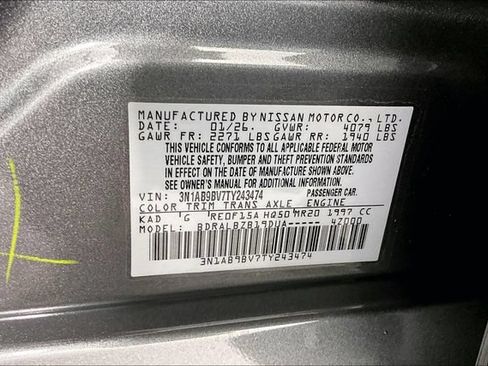 Used 2026 Nissan Sentra S w/ Floor Mat Package FWD image 18