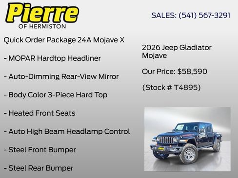 New 2026 Jeep Gladiator Mojave AWD/4WD image 6