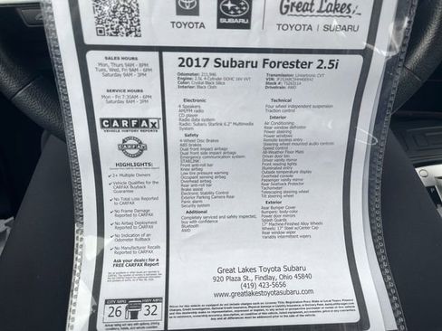 Used 2017 Subaru Forester 2.5i w/ Alloy Wheel Package AWD/4WD image 27