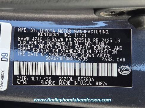 Used 2022 Lexus ES 350 F Sport FWD image 14