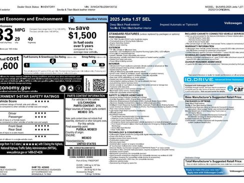 Used 2025 Volkswagen Jetta SEL FWD image 2
