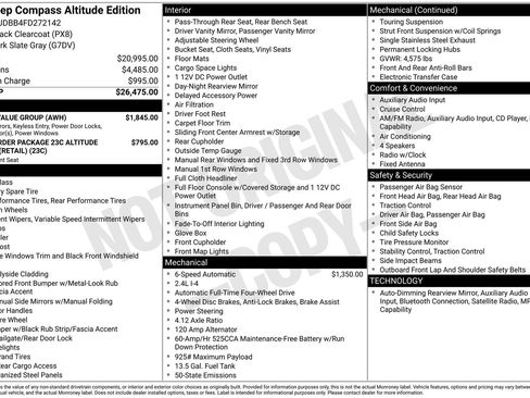 Used 2015 Jeep Compass Sport w/ Power Value Group AWD/4WD image 22